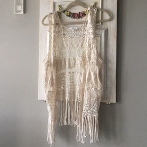 Boho chic fringe vest